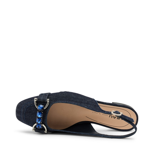 Denim-Slingback mit Schmuckspange - Frau Shoes | Official Online Shop