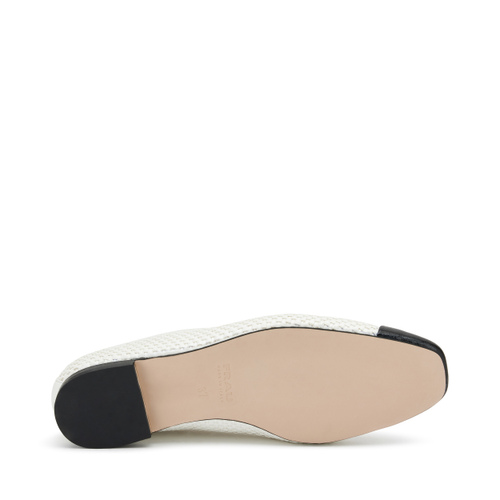 Raffia ballet flats with leather toe - Frau Shoes | Official Online Shop