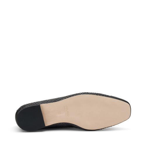 Raffia ballet flats with leather toe - Frau Shoes | Official Online Shop