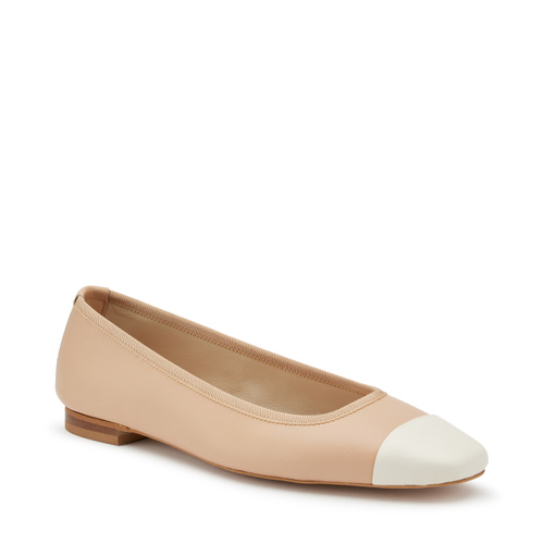 Leather ballet flats with contrasting toe - Frau Shoes | Official Online Shop