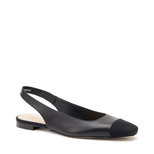 Leather slingbacks with fabric insert - Frau Shoes | Official Online Shop