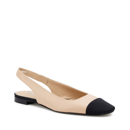 Leather slingbacks with fabric insert - Frau Shoes | Official Online Shop