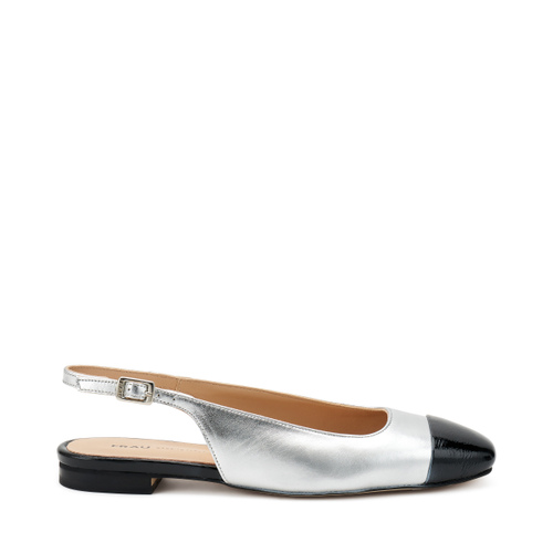 Square-toed foiled leather slingbacks - Frau Shoes | Official Online Shop