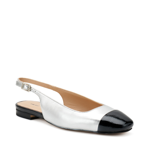 Square-toed foiled leather slingbacks - Frau Shoes | Official Online Shop