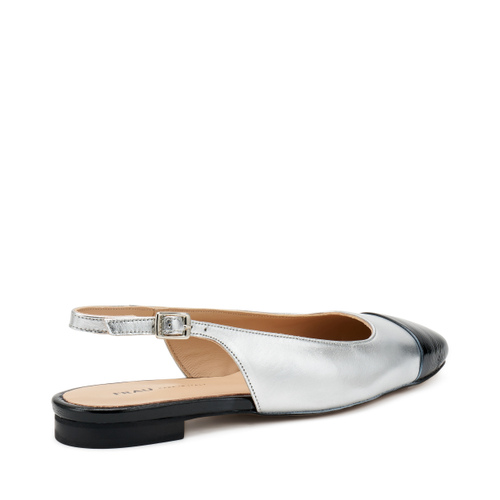 Square-toed foiled leather slingbacks - Frau Shoes | Official Online Shop