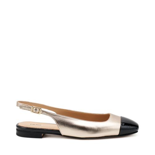 Square-toed foiled leather slingbacks - Frau Shoes | Official Online Shop