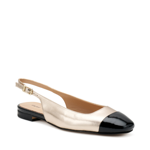 Slingback aus aus laminiertem Leder mit halbquadratischer Zehenpartie - Frau Shoes | Official Online Shop