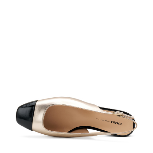 Square-toed foiled leather slingbacks - Frau Shoes | Official Online Shop