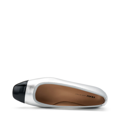 Foiled leather ballet flats with contrasting toe - Frau Shoes | Official Online Shop