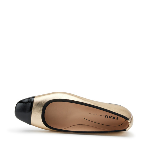 Foiled leather ballet flats with contrasting toe - Frau Shoes | Official Online Shop