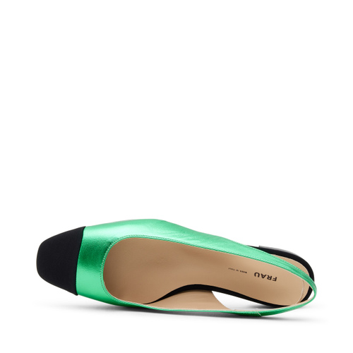 Foiled leather slingbacks with fabric insert - Frau Shoes | Official Online Shop