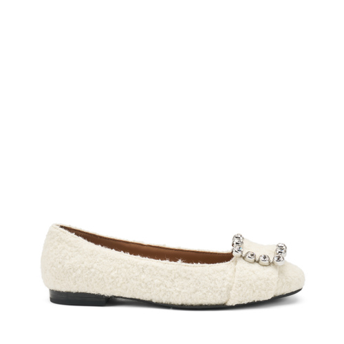 Bouclé ballet flats with accessory - Frau Shoes | Official Online Shop