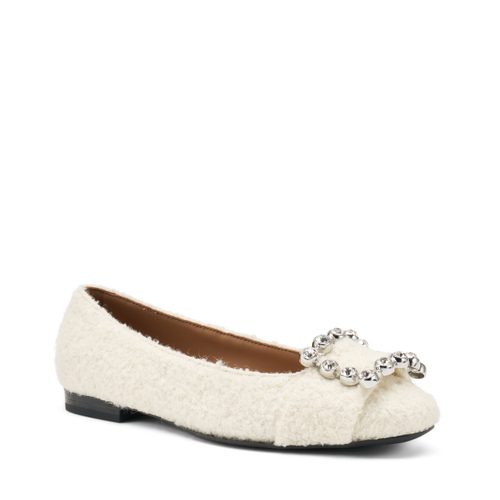 Bouclé ballet flats with accessory - Frau Shoes | Official Online Shop