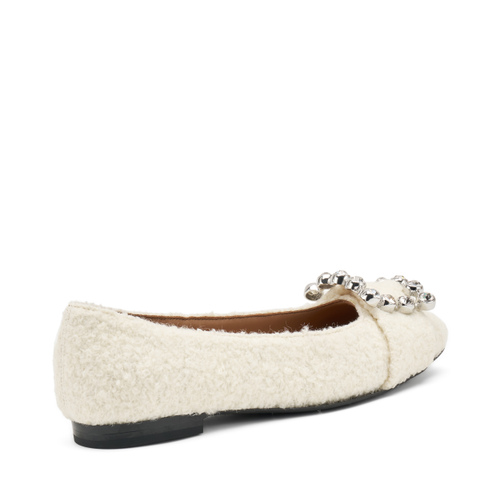 Bouclé ballet flats with accessory - Frau Shoes | Official Online Shop