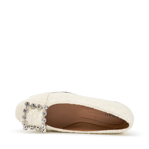 Bouclé ballet flats with accessory - Frau Shoes | Official Online Shop