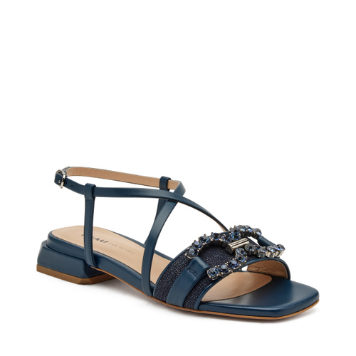 Sandale aus Denim mit Schmuckapplikation - Frau Shoes | Official Online Shop