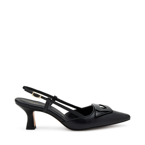 Leather slingback heels with accessory - Frau Shoes | Official Online Shop