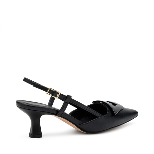 Leather slingback heels with accessory - Frau Shoes | Official Online Shop