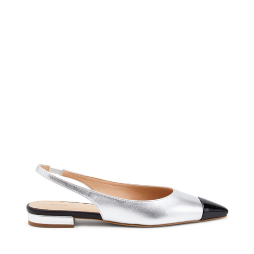 Foiled leather slingbacks with two-tone toe - Frau Shoes | Official Online Shop