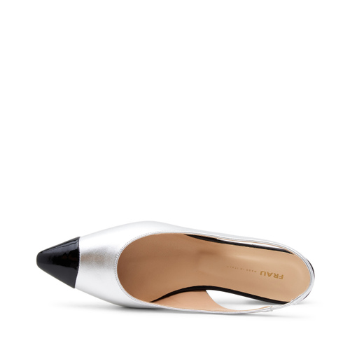 Foiled leather slingbacks with two-tone toe - Frau Shoes | Official Online Shop