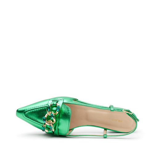 Bejewelled foiled leather slingbacks - Frau Shoes | Official Online Shop