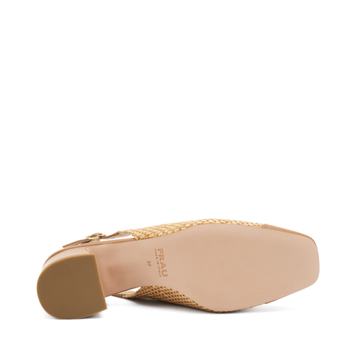 Slingback con tacco in rafia e pelle - Frau Shoes | Official Online Shop