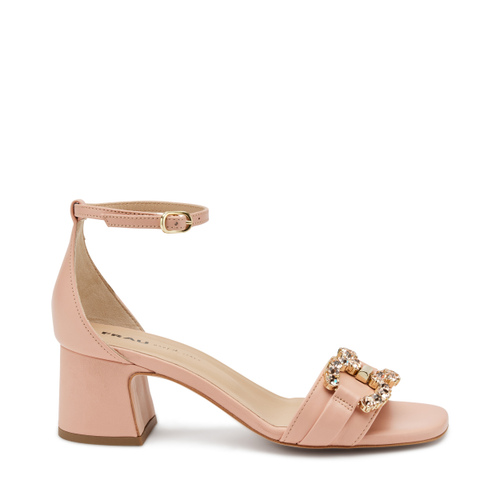 Sandale mit Absatz aus Leder mit Spange - Frau Shoes | Official Online Shop