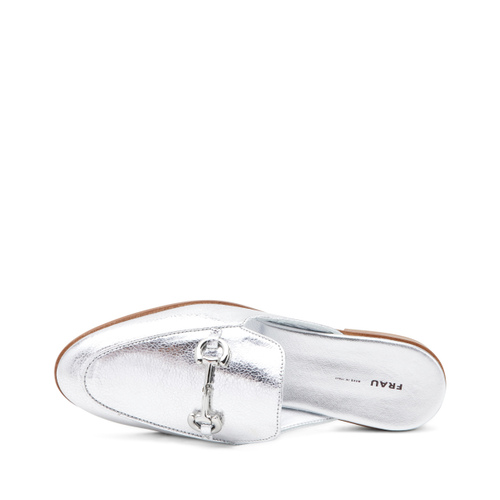 Foiled leather mules with clasp detail - Frau Shoes | Official Online Shop