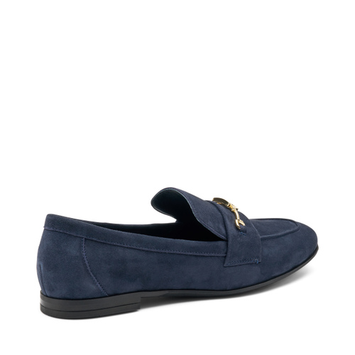 Mokassin aus Veloursleder mit Markenlogo - Frau Shoes | Official Online Shop