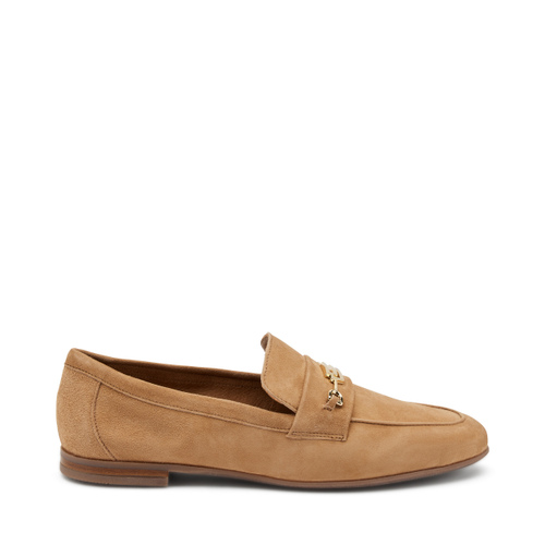 Suede loafers with brand logo - Frau Shoes | Official Online Shop