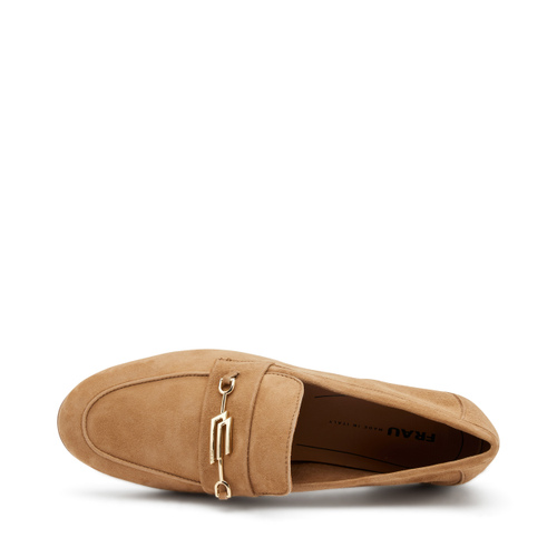 Mokassin aus Veloursleder mit Markenlogo - Frau Shoes | Official Online Shop