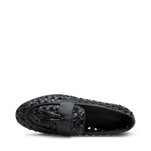 Mokassin aus geflochtenem Leder mit Quästchen - Frau Shoes | Official Online Shop