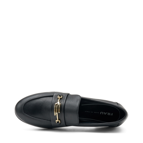 Leather loafers with brand logo - Frau Shoes | Official Online Shop