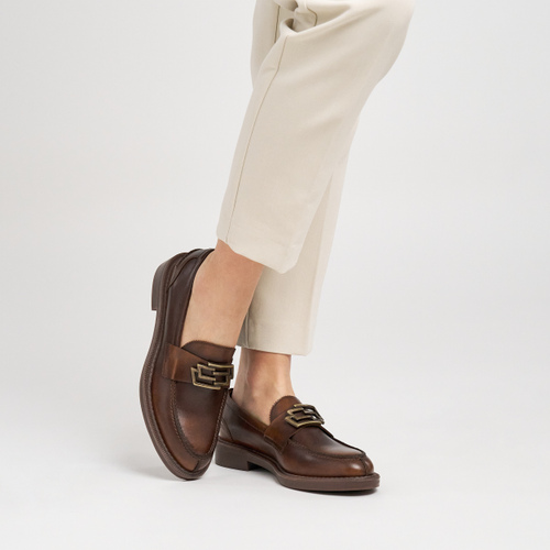 Leather loafers with accessory - Frau Shoes | Official Online Shop