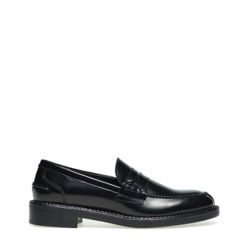 Semi-glossy leather varsity-style loafers - Frau Shoes | Official Online Shop
