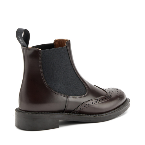 Brushed leather Chelsea boots with wing-tip detail - Frau Shoes | Official Online Shop