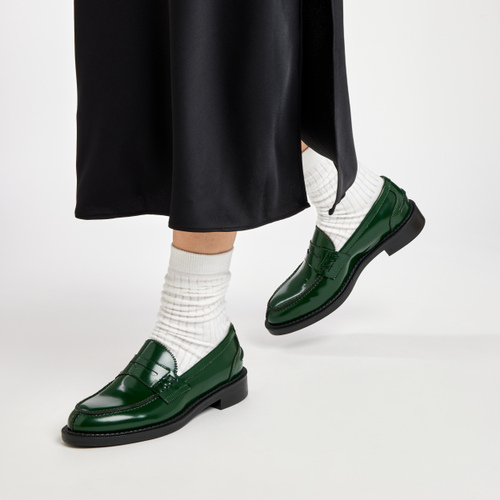 Varsity-style brushed leather loafers - Frau Shoes | Official Online Shop