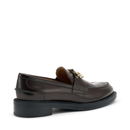 Mokassin aus gebürstetem Leder mit Accessoire - Frau Shoes | Official Online Shop