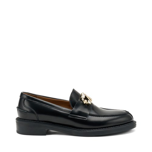 Brushed leather loafers with accessory - Frau Shoes | Official Online Shop