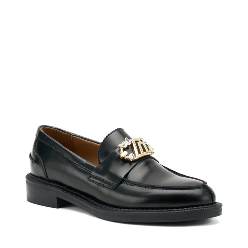 Brushed leather loafers with accessory - Frau Shoes | Official Online Shop