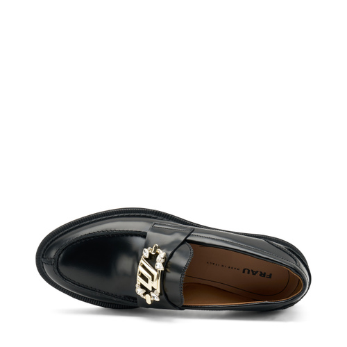 Brushed leather loafers with accessory - Frau Shoes | Official Online Shop