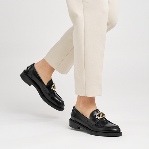 Brushed leather loafers with accessory - Frau Shoes | Official Online Shop