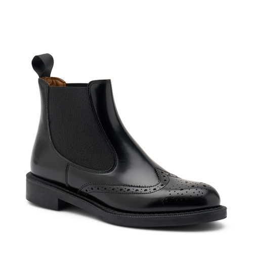 Brushed leather Chelsea boots with wing-tip detail - Frau Shoes | Official Online Shop