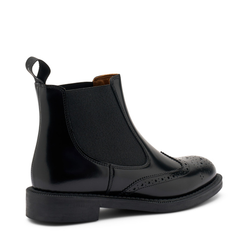 Brushed leather Chelsea boots with wing-tip detail - Frau Shoes | Official Online Shop