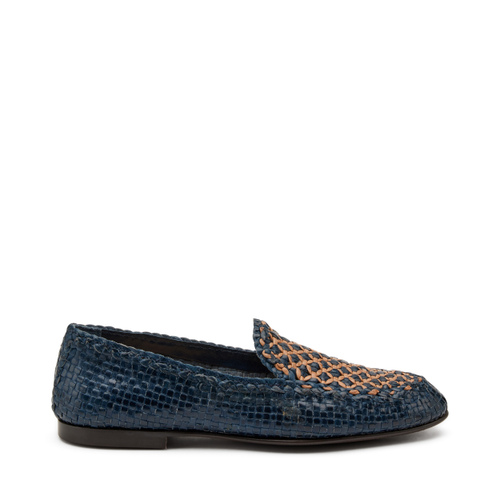 Mocassino bicolore in pelle intrecciata - Frau Shoes | Official Online Shop
