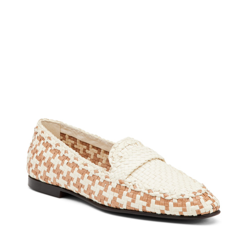 Two-tone woven leather loafers with saddle detail - Frau Shoes | Official Online Shop