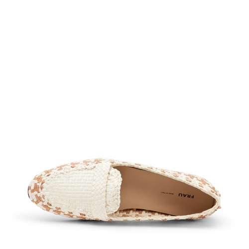 Mocassino bicolore in pelle intrecciata con traversina - Frau Shoes | Official Online Shop