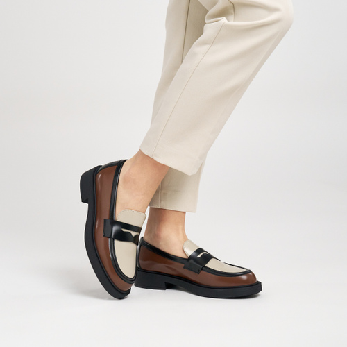 Tricolour brushed leather loafers - Frau Shoes | Official Online Shop