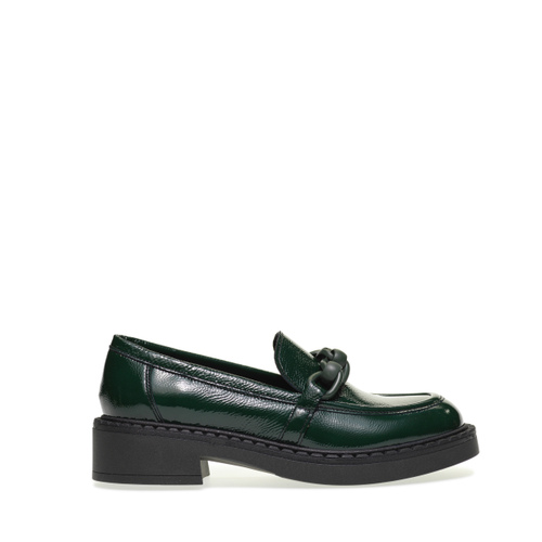 Patent leather loafers with chain detail and chunky sole - Frau Shoes | Official Online Shop
