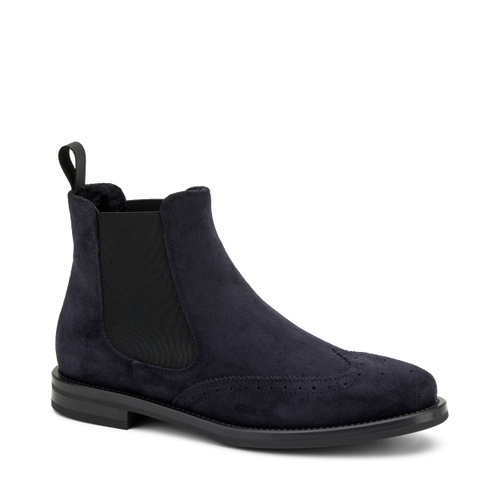 Suede Chelsea boots with shaded finish and brogue detailing - Frau Shoes | Official Online Shop